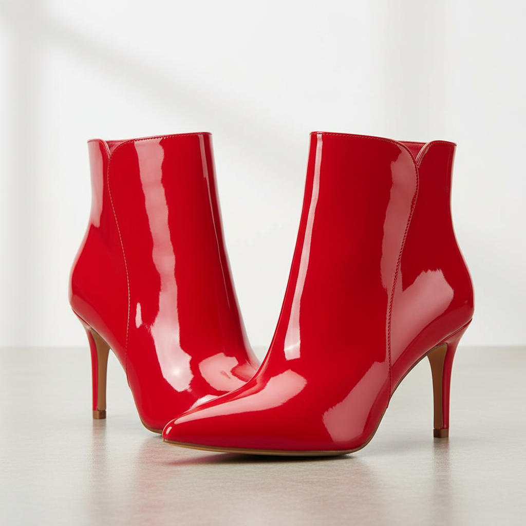 Botines Rojos de Charol Tacón 8 cm - Imagen 5