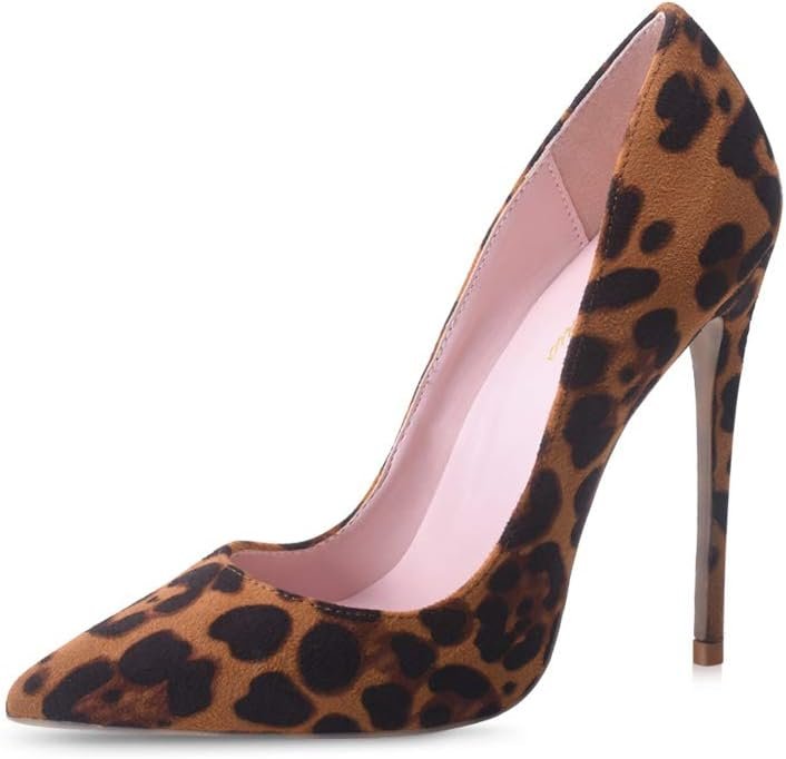 Zapatos de tacón fino stiletto de 12 cm leopardo.