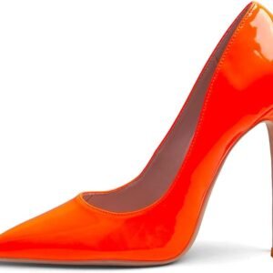 Stilettos con Punta y Tacón 12 cm Naranjas brillantes.
