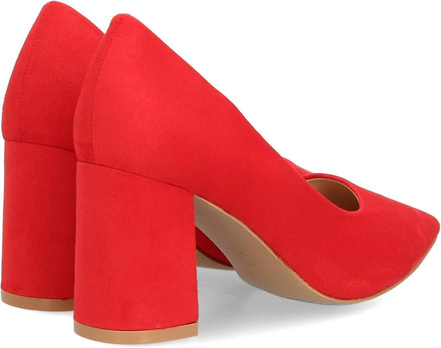 Zapato Clásico Ante Rojo - Shoes&Blues - Tacón Bloque - Imagen 2