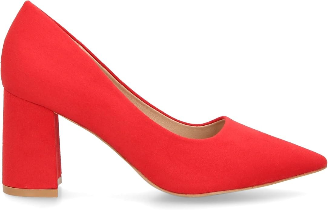 Zapato Clásico Ante Rojo - Shoes&Blues - Tacón Bloque - Imagen 3