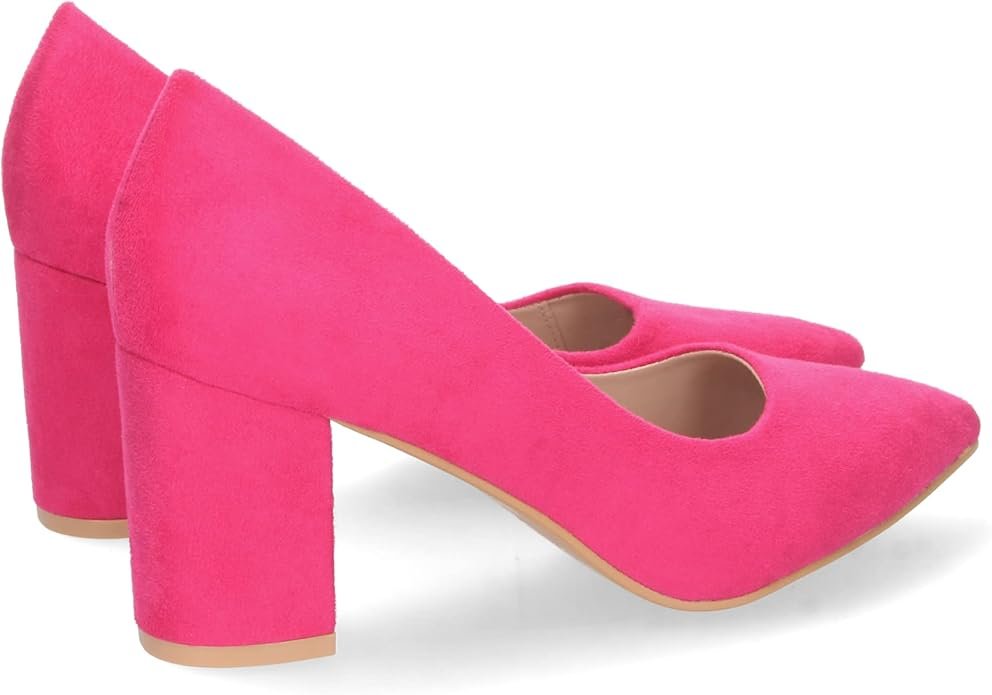 Zapato Clásico Ante Rosa - Shoes&Blues - Tacón Bloque - Imagen 2