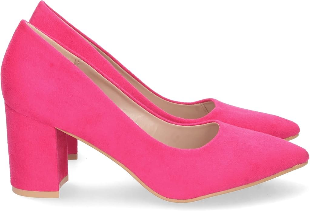 Zapato Clásico Ante Rosa - Shoes&Blues - Tacón Bloque - Imagen 3