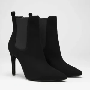 Pareja de Botines elásticos ante negro. Tacón de 10 cm. By Zhabtuc.