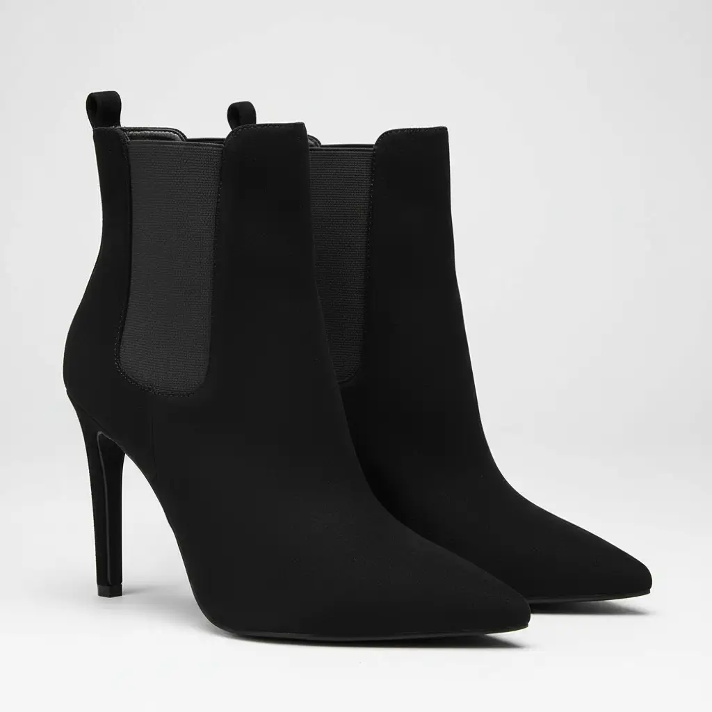 Pareja de Botines elásticos ante negro. Tacón de 10 cm. By Zhabtuc.