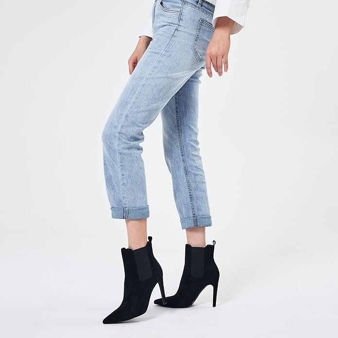 Botines de Ante Tacón 10 cm - Apertura Elástica - Negro - Imagen 5